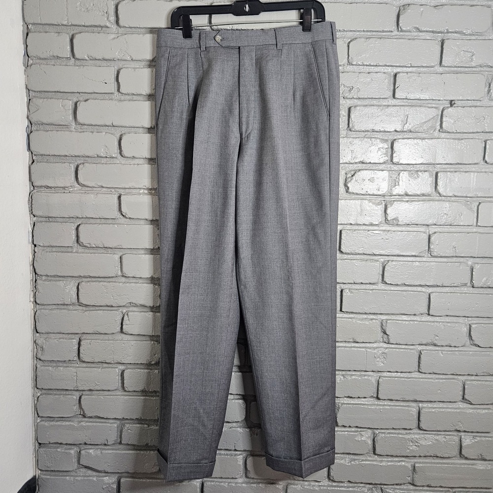 Principe Men's Wool Dress Pants Grey 32x29 Made In‎ Italy